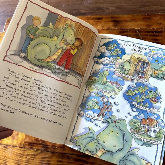 Vintage '96 Usborne Young Puzzle Adventure Dragon In The Cupboard Paperback Book - Picture 5 of 8